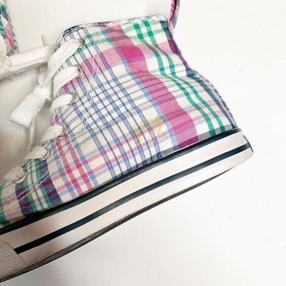 Polo Ralph Lauren Big Kid Plaid Preppy Bal Harbour Hi Multi 91039 Sneaker Size 3 - Picture 6 of 9